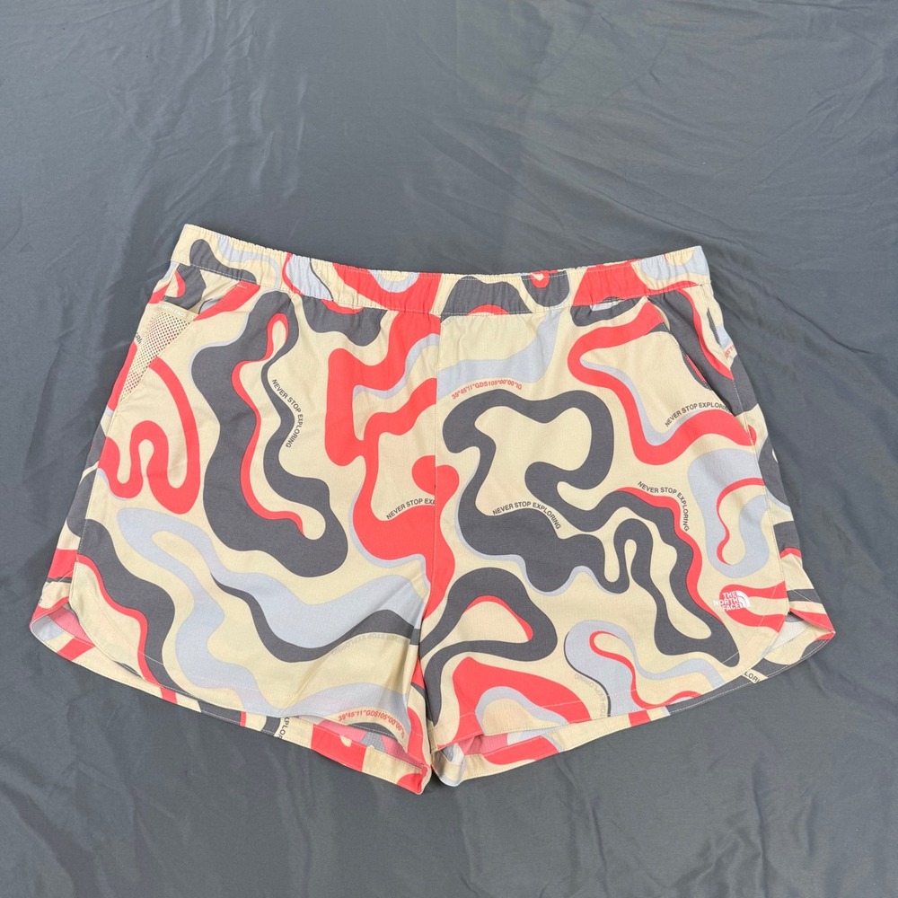 The North Face Womens Class V Pathfinder Shorts Gravel Wavy Line XXL NF0A86SA